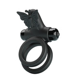 Pretty Love Vibrating Passionate Silicone Cock Ring IX Black Vibrating Cock Rings